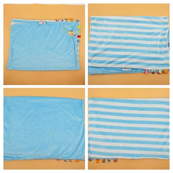 Lovey Lot Duck Dog Taggies Carters Kids Preferred Blue Yellow Security Blanket - Picture 12 of 14